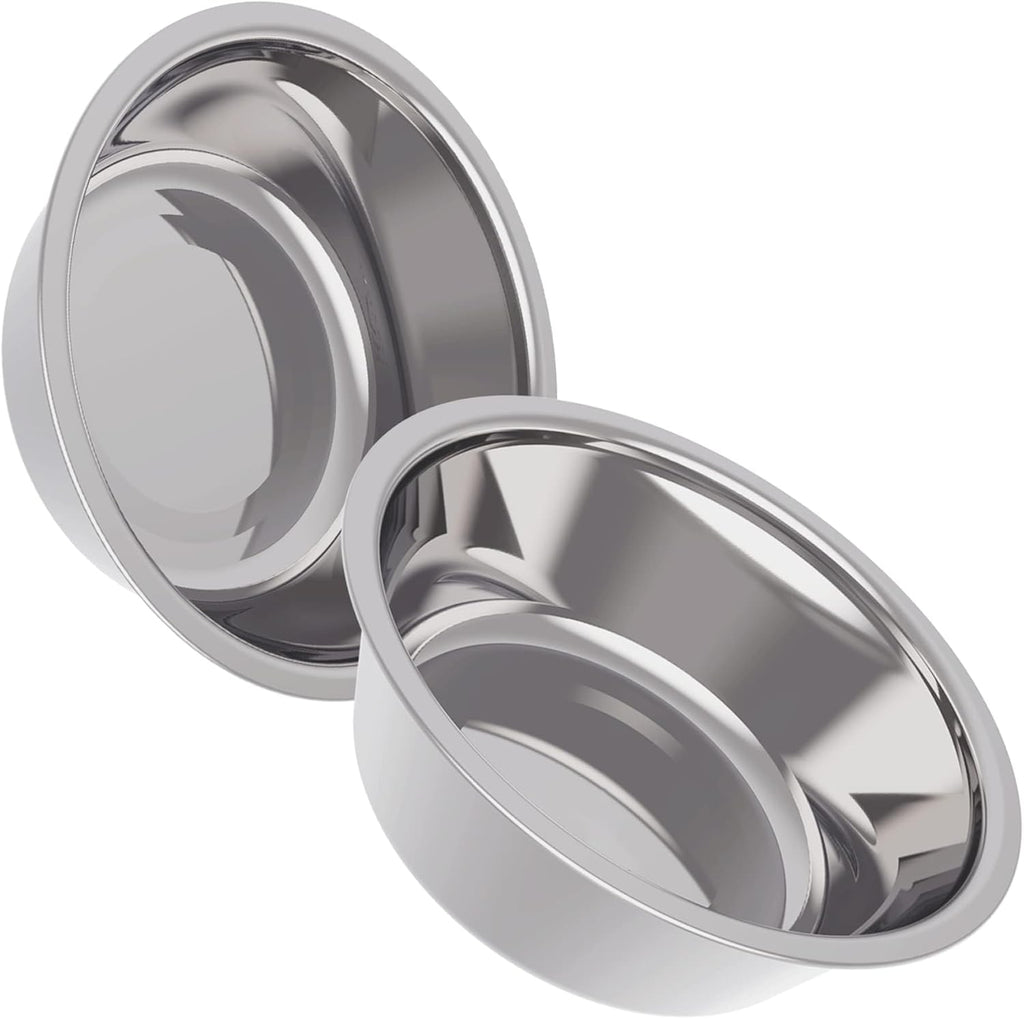 21oz Stainless Steel Dog Bowls Set, 2 Pack for Replacement Dogs Bowl Stand, 2.6 Cups Metal Dog Bowls, 5 Inch Small