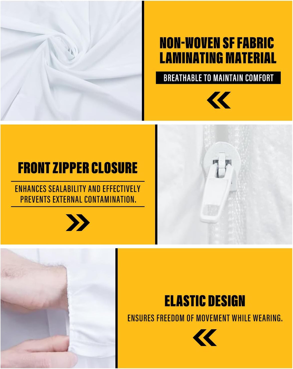Hazmat Suit Disposable Coverall | Full Body Painters Suit in 7 Sizes with Multiple Specifications for Men & Women