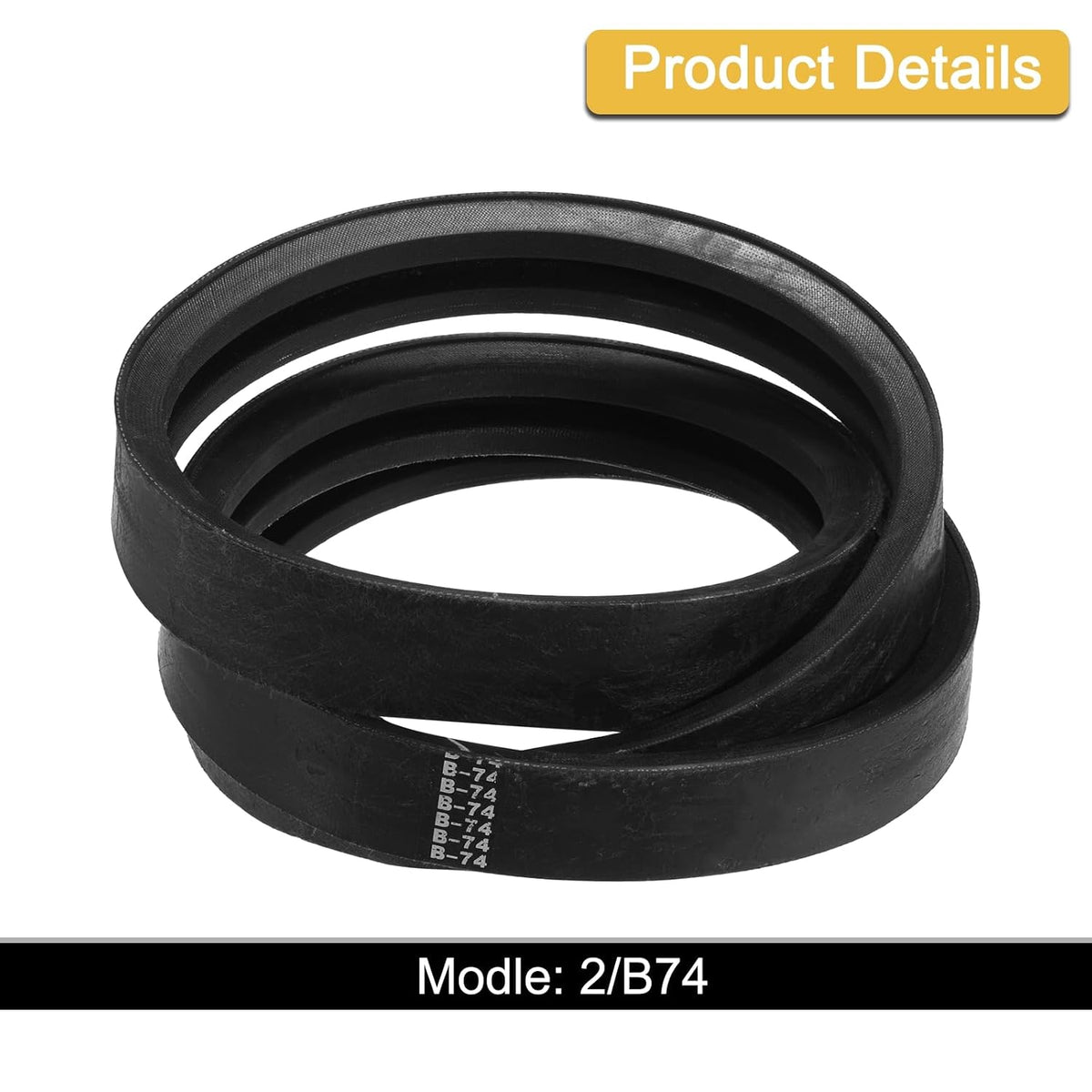 uxcell 2/B74 Classic Wrapped 2 Banded 77" Outer Circ B Profile V-Belt