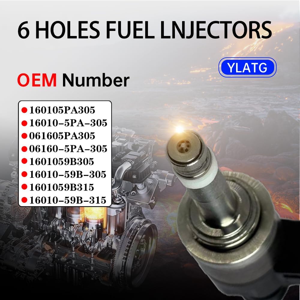Upgraded Fuel Injectors for Honda Civic 2016-2021,Accord 2018-2021,CR-V 2017-2021,L4 1.5L,OEM #160105PA305 (4 Pcs)