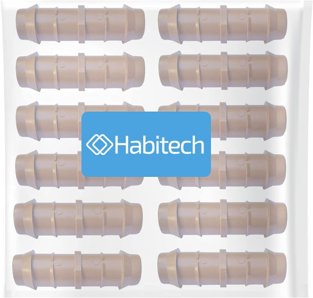 1/2" Coupling Drip Irrigation Fittings (12 Pack) - Barbed Drip Line Coupler Connectors compatible with Rain Bird and Most 1/2" Tubing or Sprinkler Systems