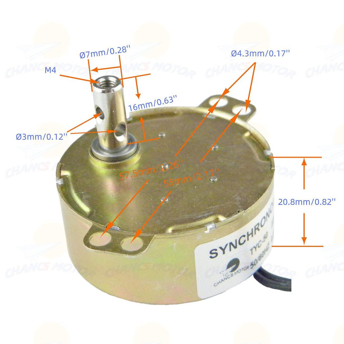 CHANCS 5PCS Synchron Motor Synchronous Turntable Motor TYC-50 60HZ 5-6RPM 110V Electric Motor for Cup Turner,Cuptisserie Rotator with 7mm Flexible Coupling Connector