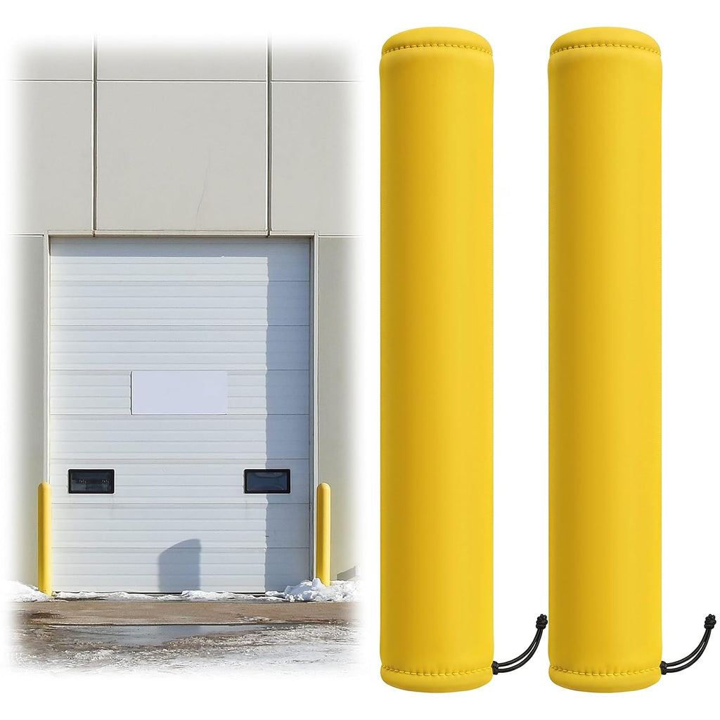 2 Pack Neoprene Safety Bollard Cover, 0.16" Thick Fits up to 60 x 7 Heavy Duty Flat Top Bollard Post Sleeve with