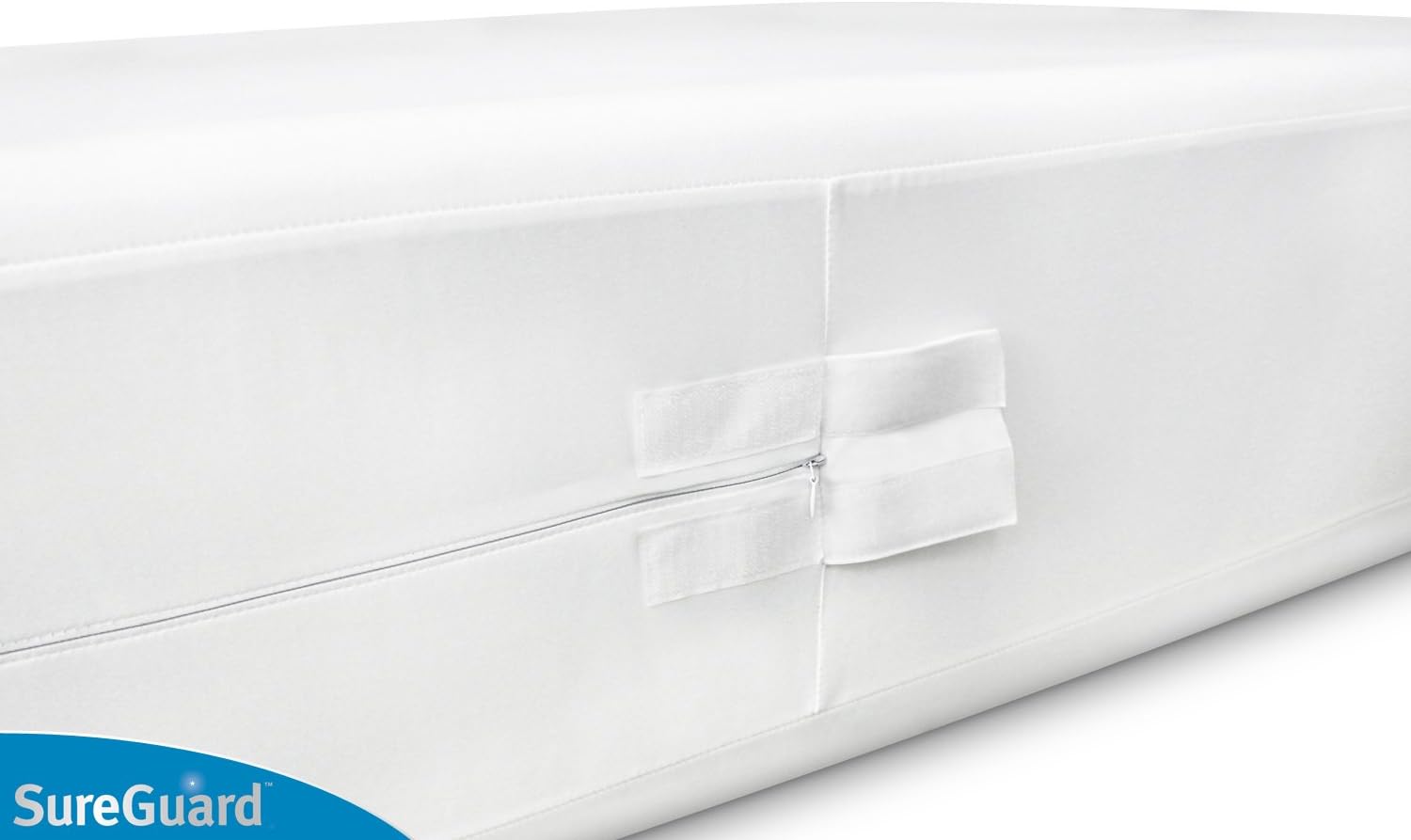 Queen Size SureGuard Box Spring Encasement - 100% Waterproof, Bed Bug Proof, Hypoallergenic - Premium Zippered