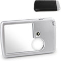 3X & 6X Pocket Magnifying Glass with Light, Card Sized Magnifier (1PCS) | Plastic, double lens card shape small