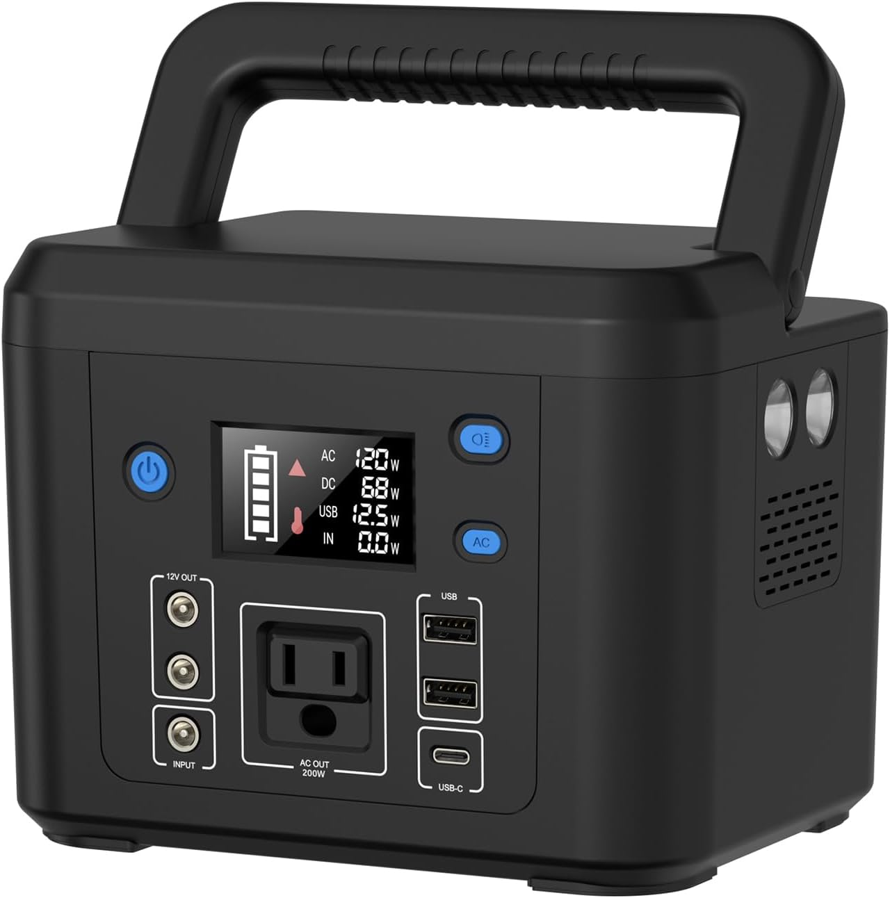 200W Portable Power Station, 192Wh LiFePO4 Solar Generator for Camping | Powkey Battery Powered Power Bank with 120V
