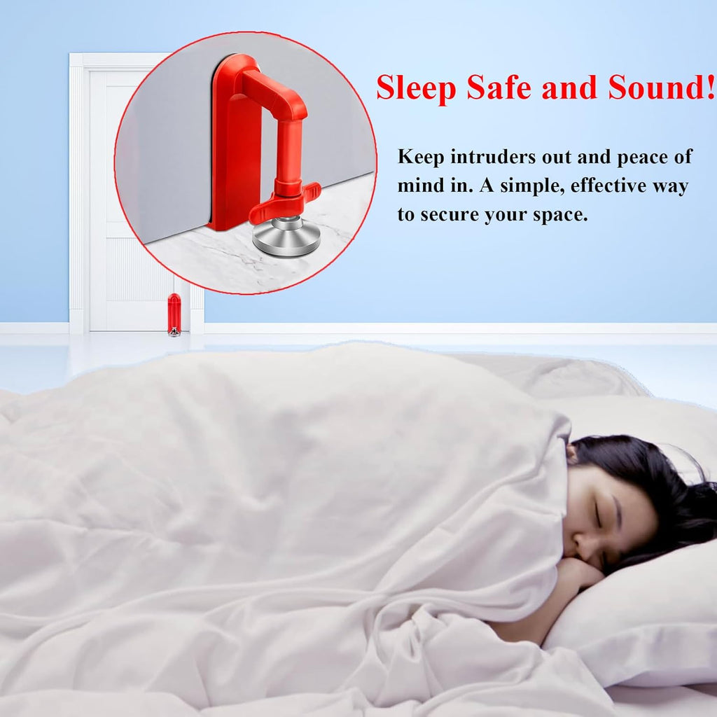 Door Stoppers Security - Portable Door Lock for Travel Anti Theft Door Blocker, Hotel Room Apartment Safety - No