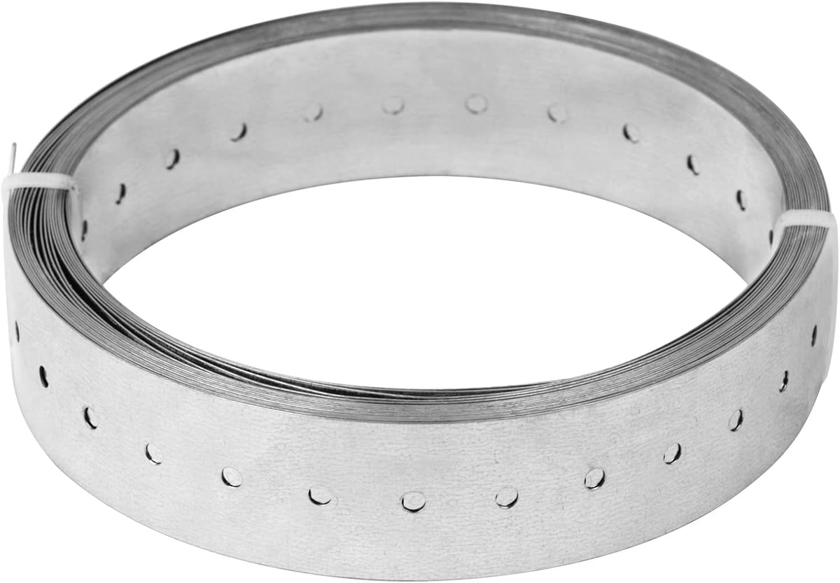 32ft Metal Strapping,1-5/8" Width Perforated Steel Coil Strap,27 Ga