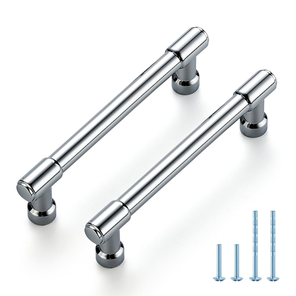 Polished Chrome Cabinet Handles Modern Pulls,4 Inch,30 Pack