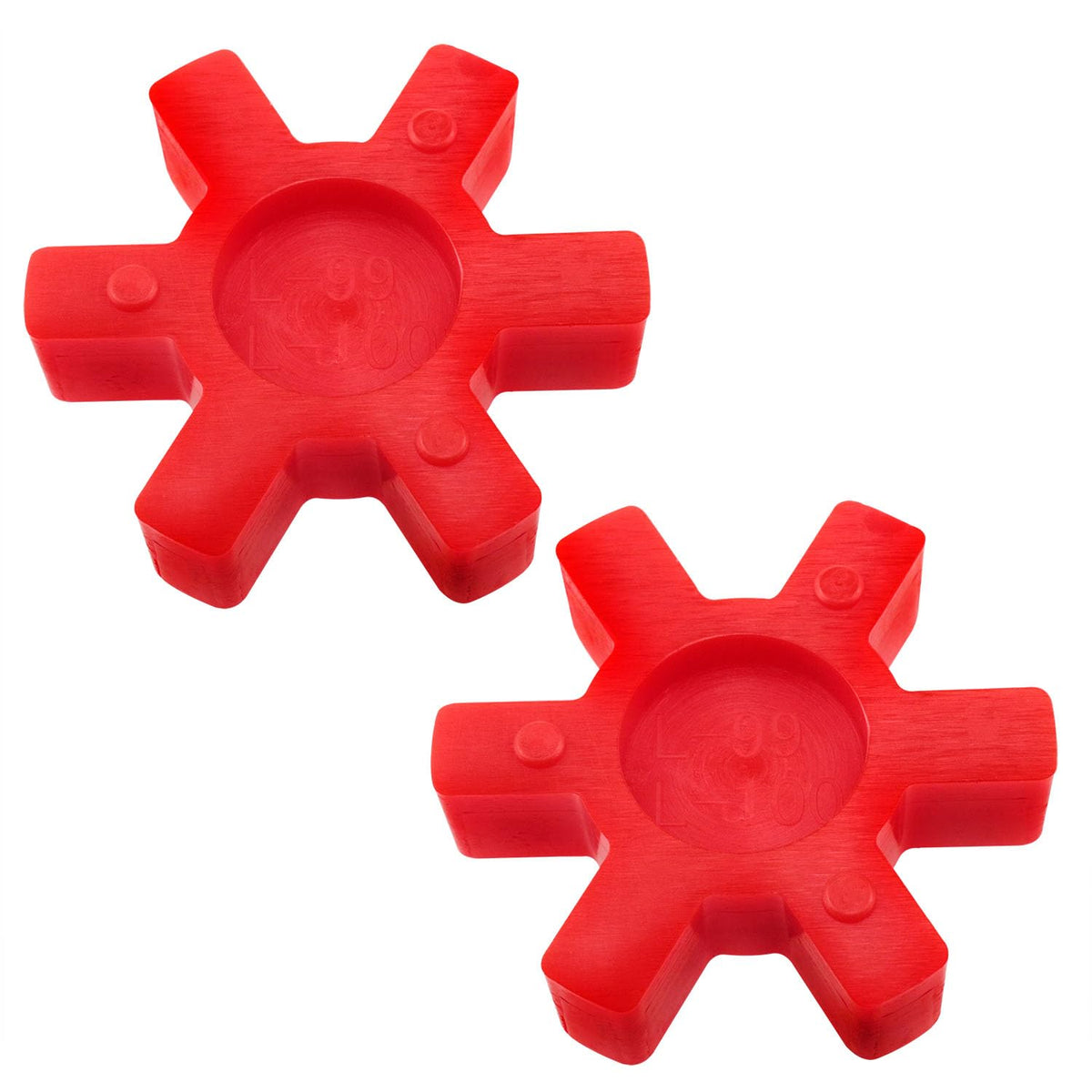 Rubber Spider Insert Solid Spider Center Inserts Polyurethane Material for Coupling Group Mechanical Equipment Red 2PCS