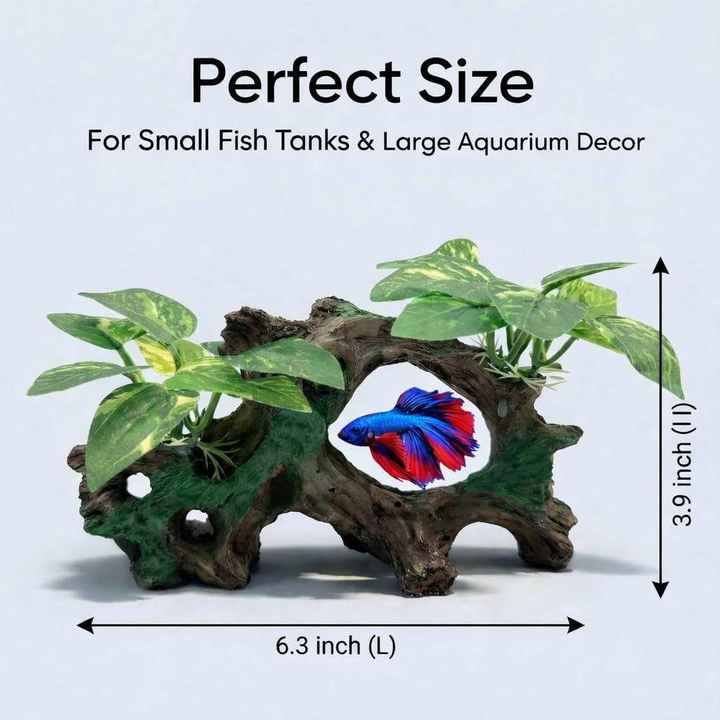 Aquarium Decorations Cave Silk Aquarium Plants Betta Fish Tank Decor | Soft & Safe Fish Tank Accessories, Aquarium