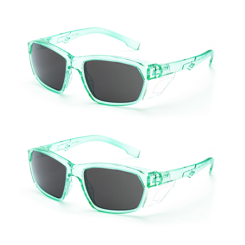 Stylish Safety Glasses Anti-Fog Scratch Jade Tinted Smoke - 2PC
