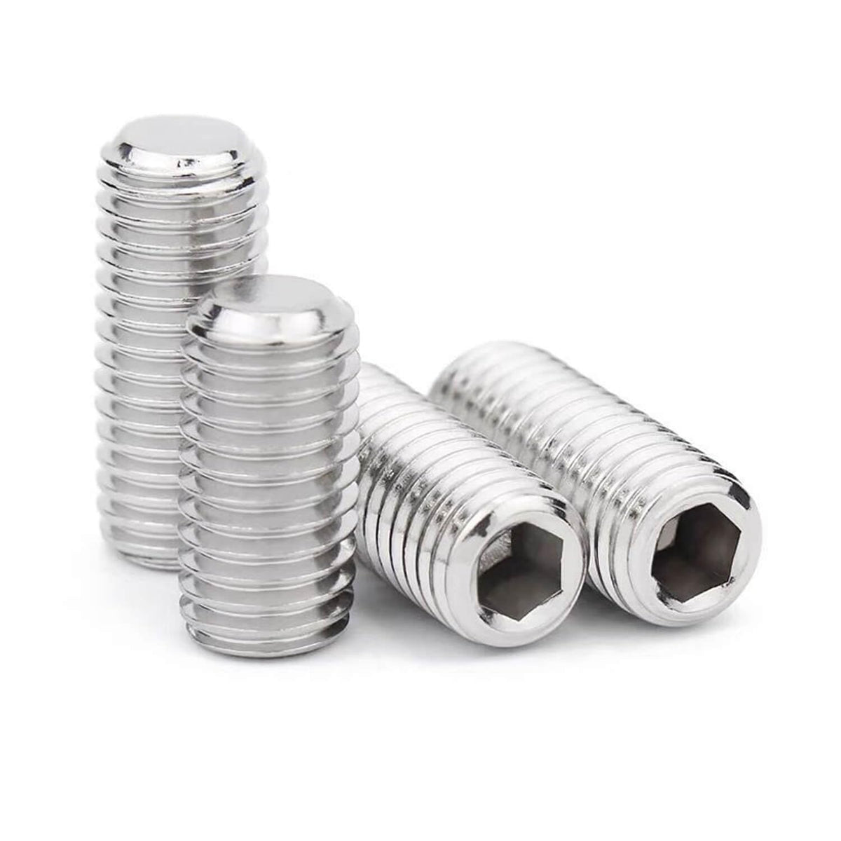 3/8-16 x 3/4'' (10 Pack) Set Screws, 304 Stainless Steel 18-8, Internal Hex Head Allen Drive Cup Point Screws (with Hex Key Wrench)