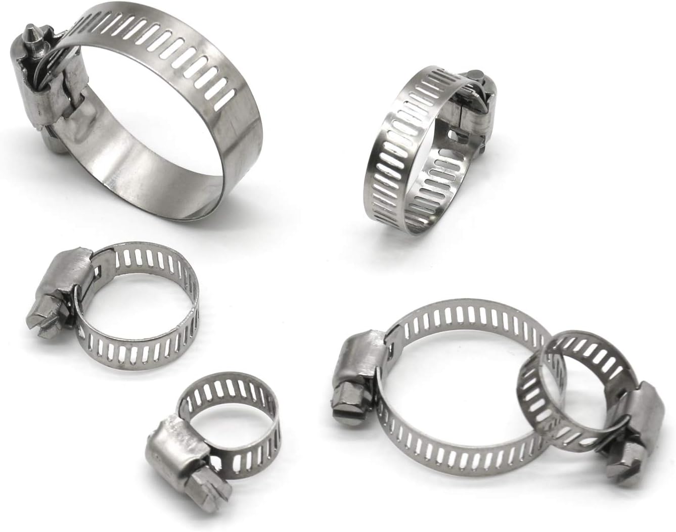 Hose Clamp, 12 Pack Stainless Steel Worm Gear fuel line hose clamps, 21-38mm (3/4-1-1/2 inch)
