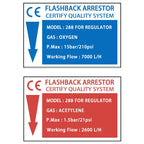 Oxygen & Acetylene Flashback Arrestors Set Regulator End