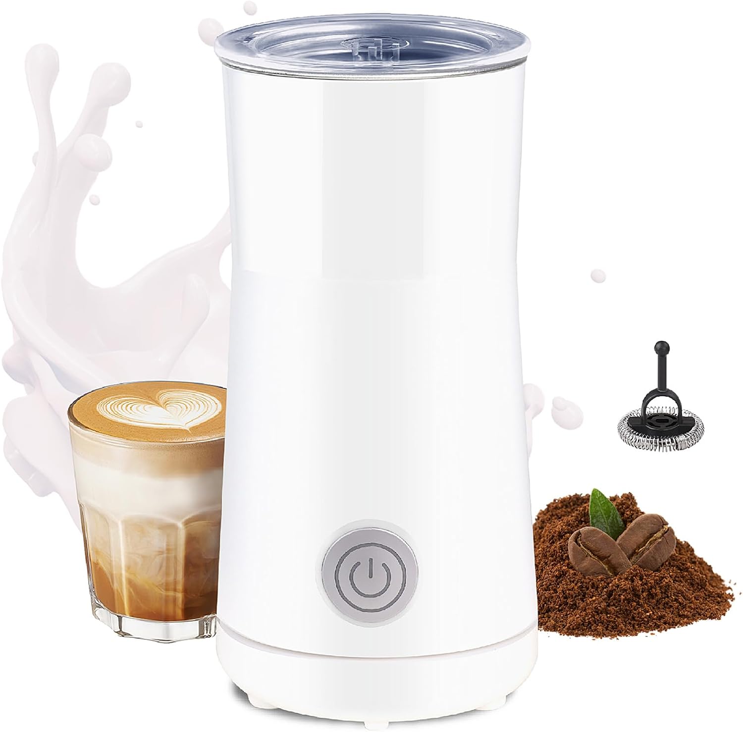 Simple Milk Frother, 2 in 1 Milk Steamer and Frother, Electric Milk Steamer, Milk Warmer and Hot Milk Foam Maker for