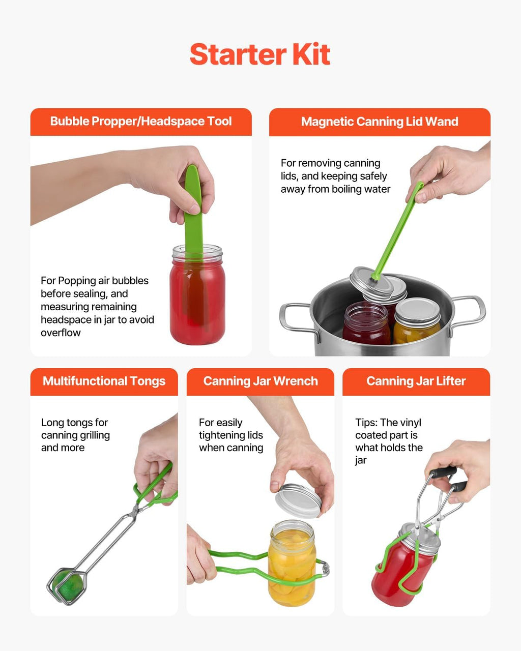 Canning Supplies Starter Kit, 9 Pieces Stainless Steel Water Bath Canning Kit for Beginners, Canning Tools Set: Pot