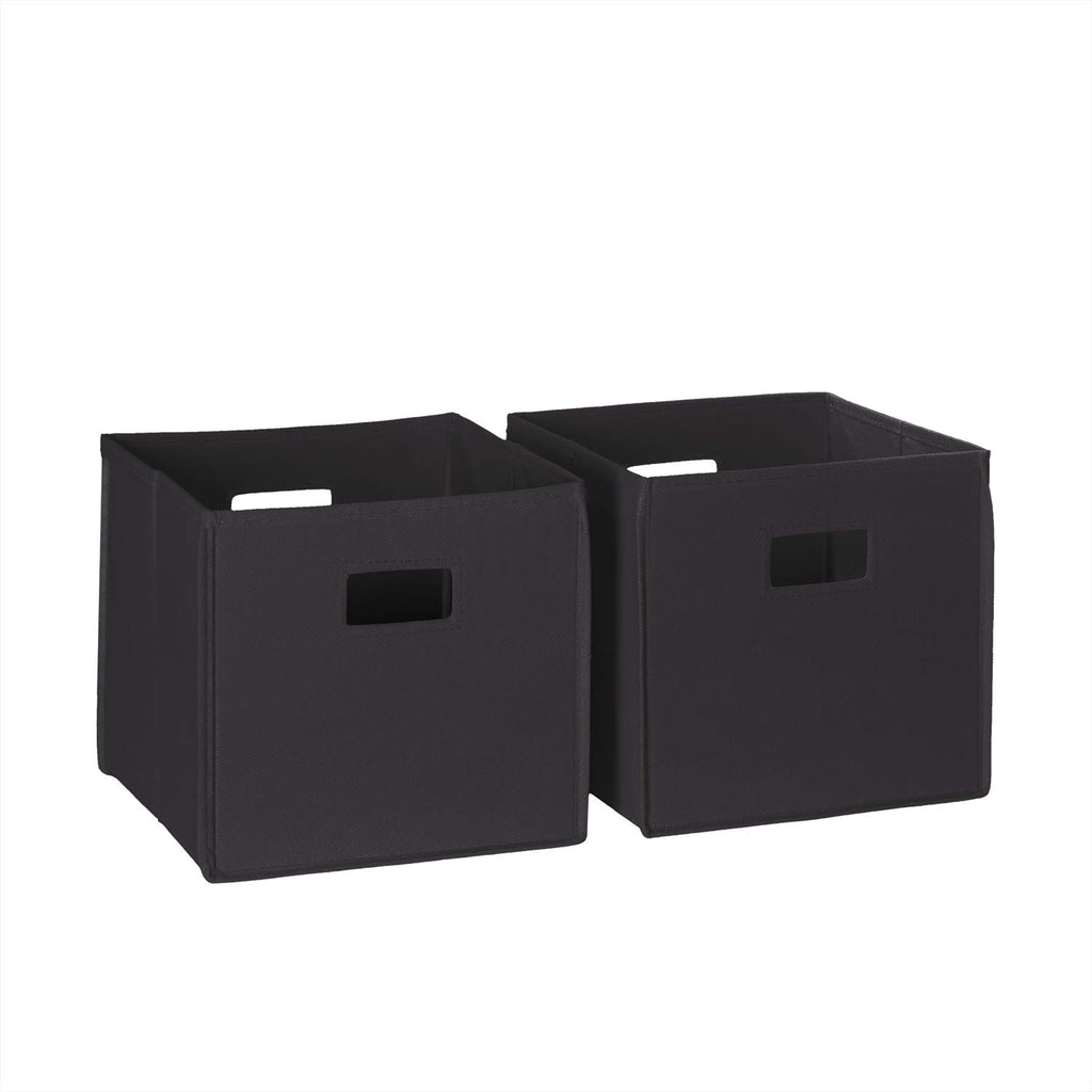 Folding Storage Bins - 2-pack of 10in Tall Black Cubes
