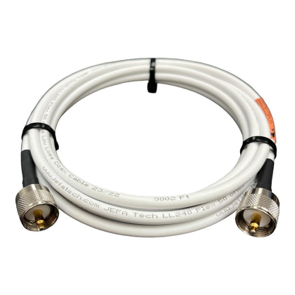 Premium RG-8X Marine Grade Durable White Jacket Coax for Marine VHF Radio, Ham Radio, CB Radio, High Performance Low