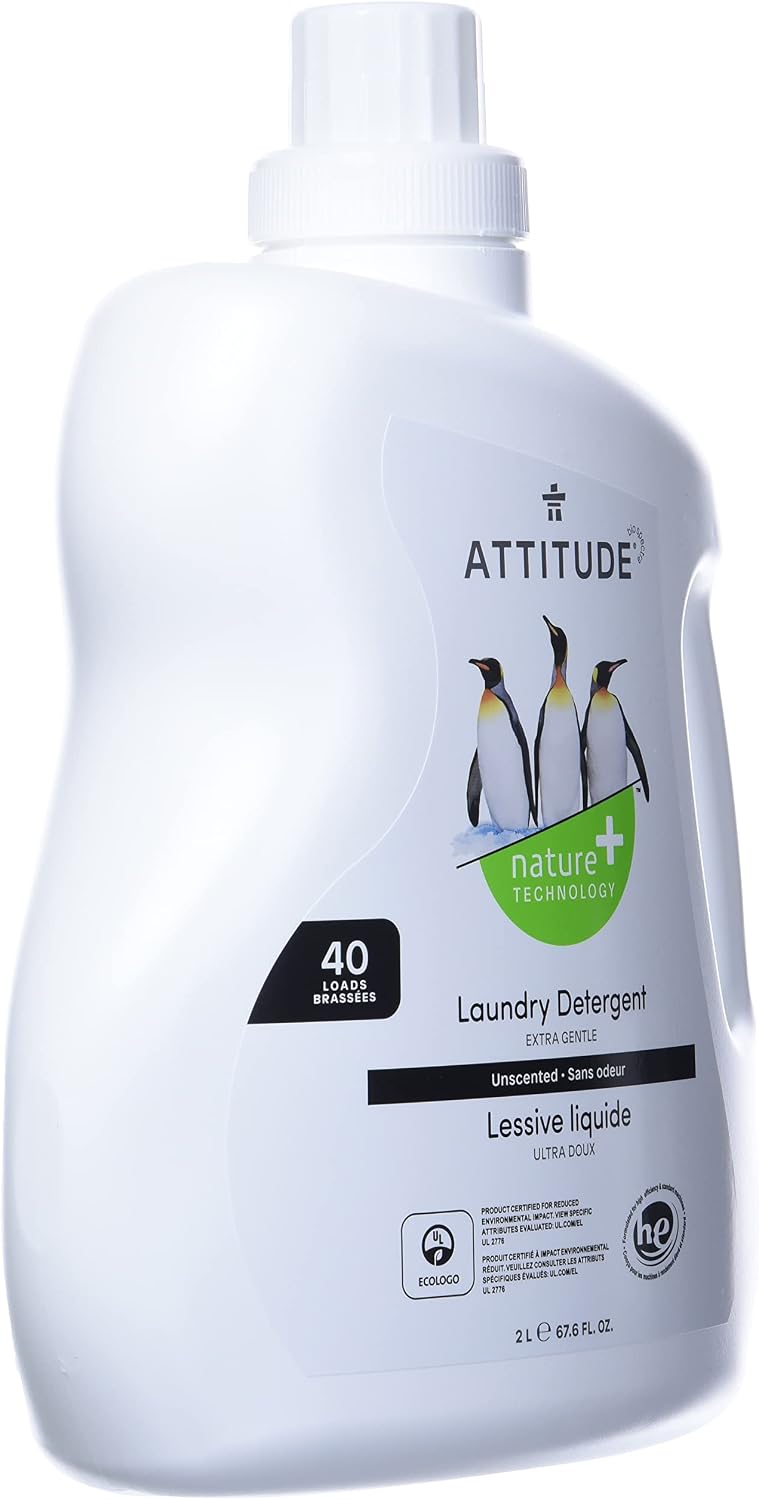 ATTITUDE Free and Clear Liquid Laundry Detergent, Unscented, 40 Loads