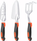 Garden Tools Set, 3 Pack Heavy Duty Gardening Tools Set Include Garden Shovel, Transplant Trowel and Hand Rake with
