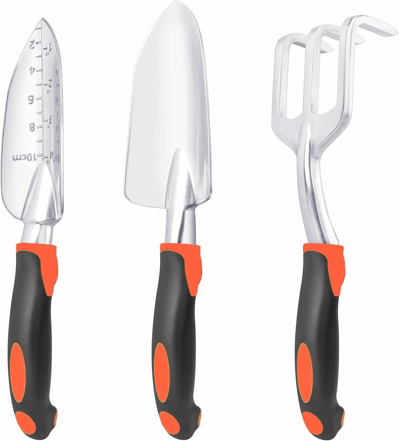 Garden Tools Set, 3 Pack Heavy Duty Gardening Tools Set Include Garden Shovel, Transplant Trowel and Hand Rake with