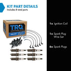 TRQ Ignition Coil and Spark Plug Kit 8 Piece Iridium Spark Plugs