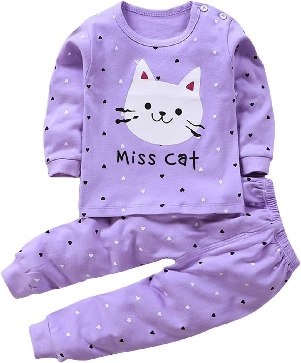 Toddler Baby Girls Cotton Tops Pants Sets Cute Animal Graphic Pullover Sweater Trousers Fall Winter Outfits Warm Comfy