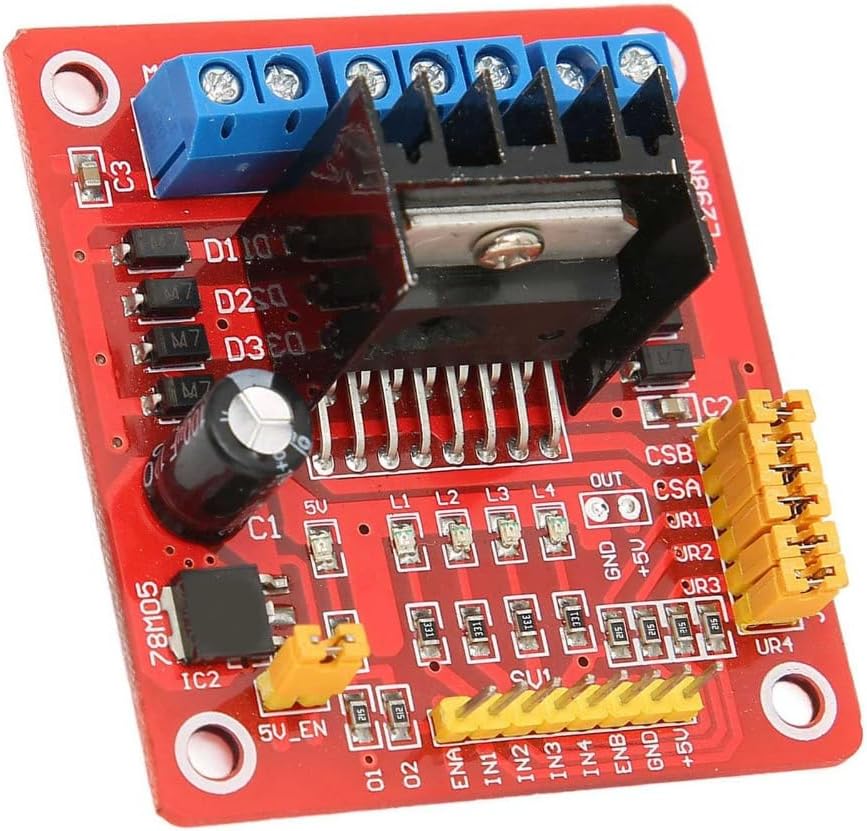 L298N Dual H Bridge Motor Driver Module – Stepper & DC Motor Controller Board with 2A/Bridge, 5V-35V Range for Robotics Application