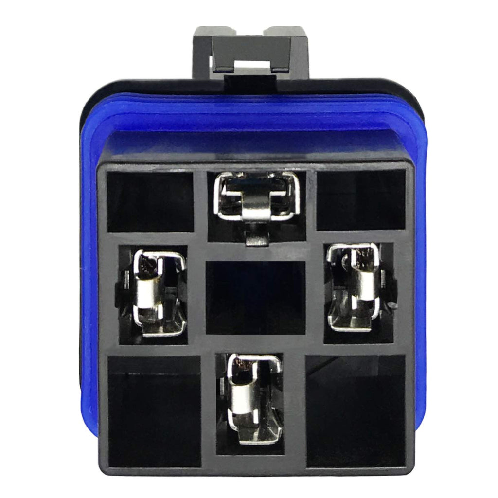4-pin 40/30AMP 12V DC Waterproof Relay with Heavy Duty Wires, SPST Automotive Relay, Pack of 1