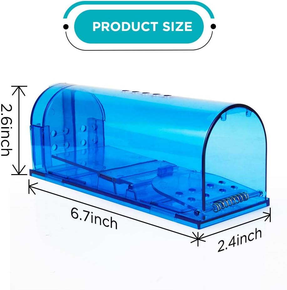Humane Mouse Trap Reusable! [2-Pack] - Catch and Release No-Kill Rodent Traps for Indoors & Outdoors - Safe for