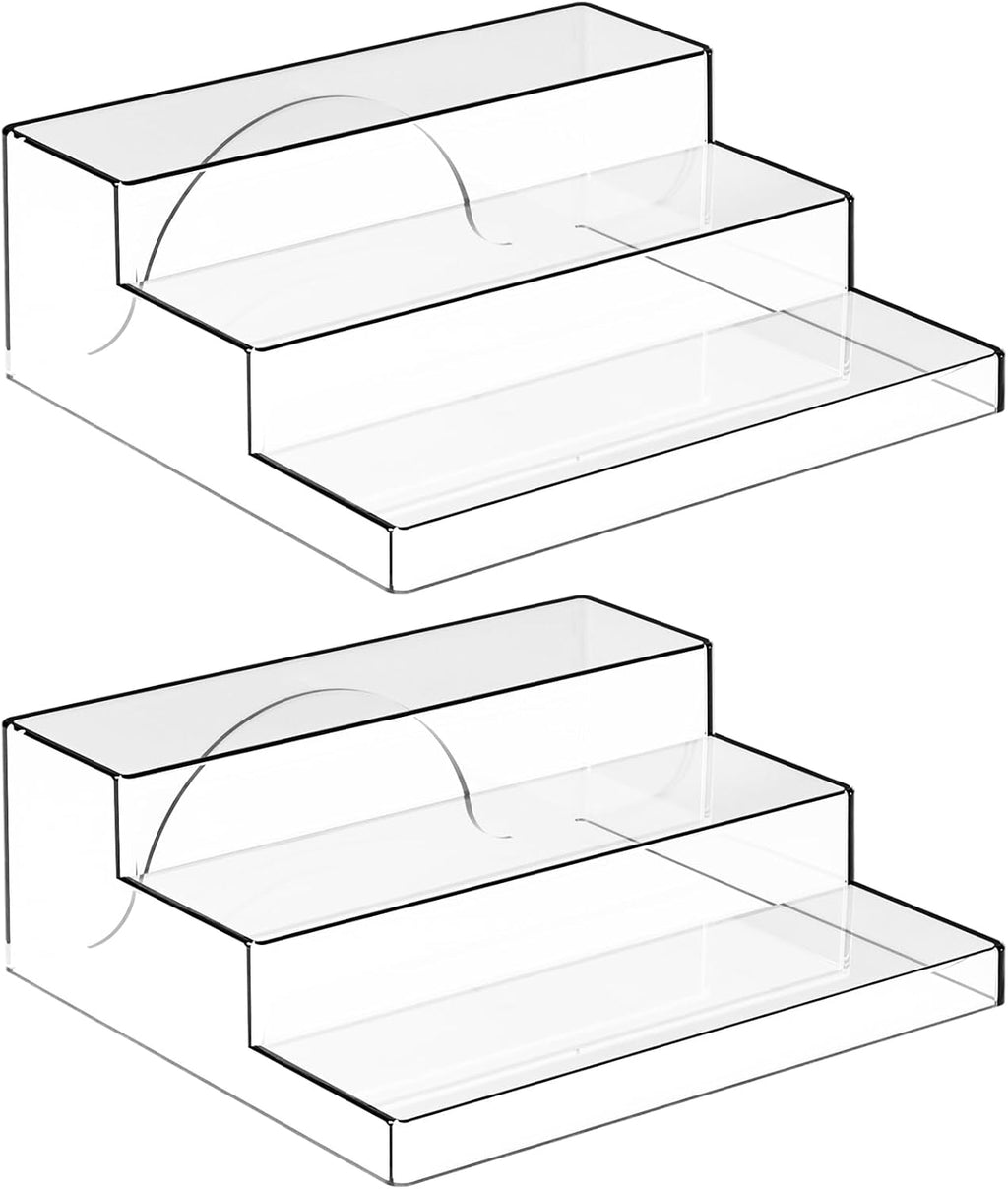 3 Tiered Acrylic Display Stands for Cupcake Stand,Perfume Shelf Organizer,Figure and Funko Pop Display,No