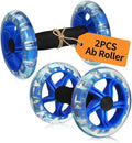 2-Pack Ab Roller Wheel, Dual Abdominal Exercise Equipment for Core Workout, Stable Fitness Training Device with