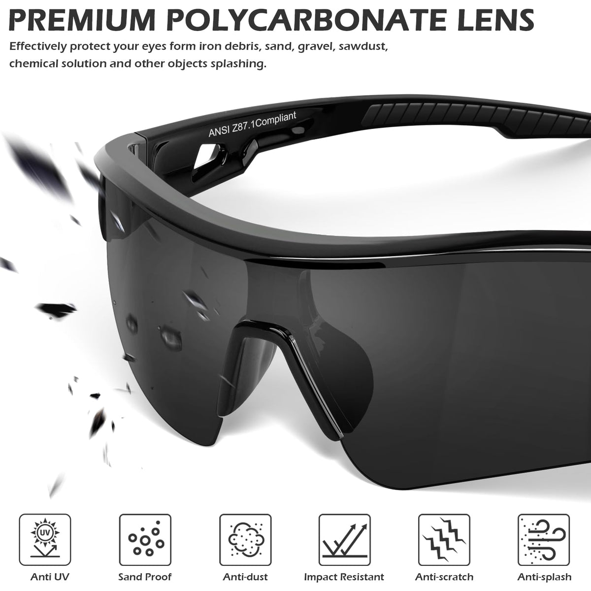 12 Pack Tinted Safety Glasses for Men Women, UV400 Protective Eyewear