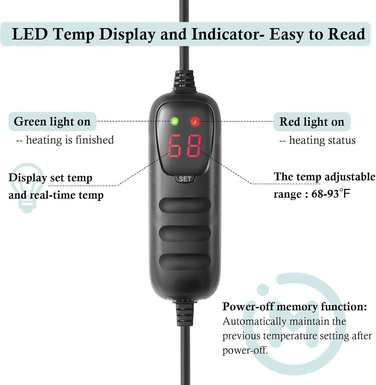 Compact Submersible Aquarium Heater -100w Digital Heater for Fish Tank Turtle Tank