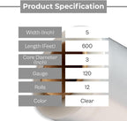 Mini Stretch Wrap, 5 Inch x 600 Feet, 12 Rolls