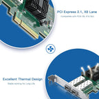 H!Fiber 10Gb SFP+ PCI-E Network Card NIC, with Intel 82599ES Chip, Dual SFP+ Ports, Compare to Intel X520-DA2 (E10G42BTDA), PCIe X8, Ethernet LAN Network Adapter Support Windows/Linux/VMware