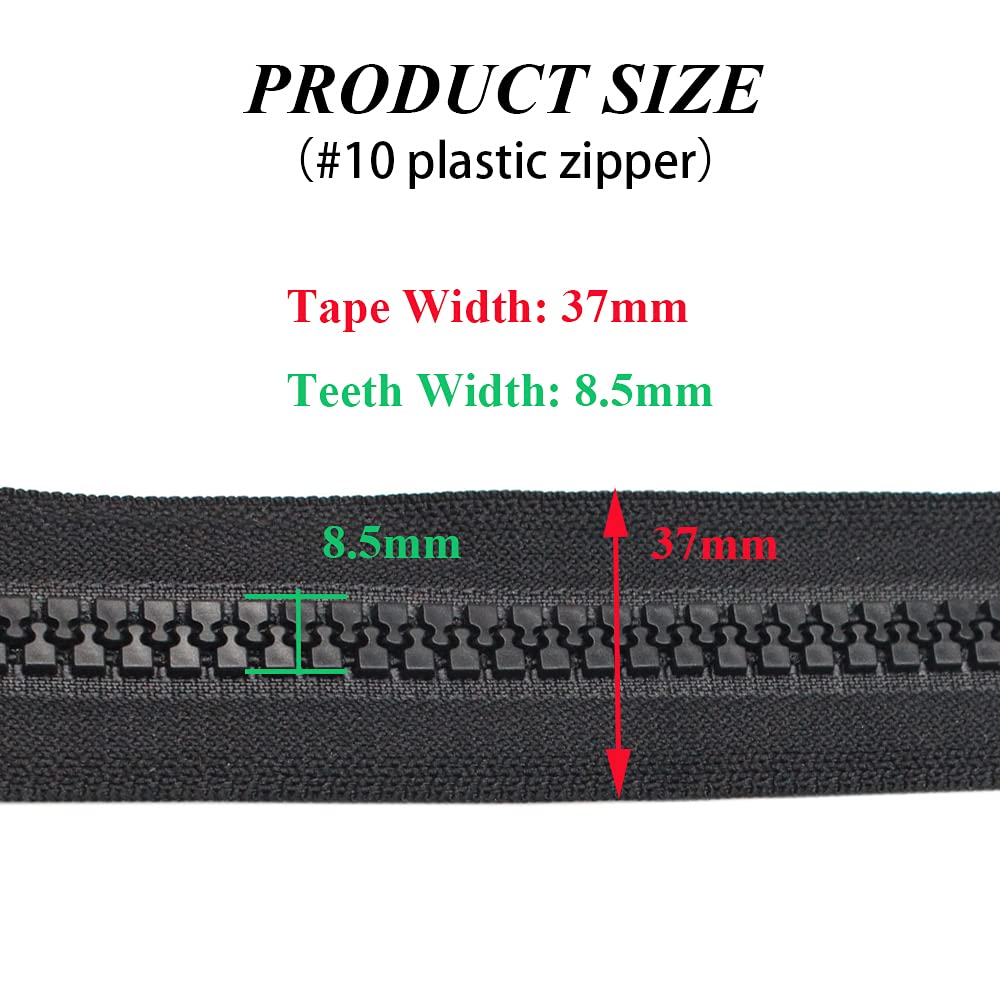 2PCS 30 Inch #10 Heavy Duty Separating Jacket Zippers for Sewing