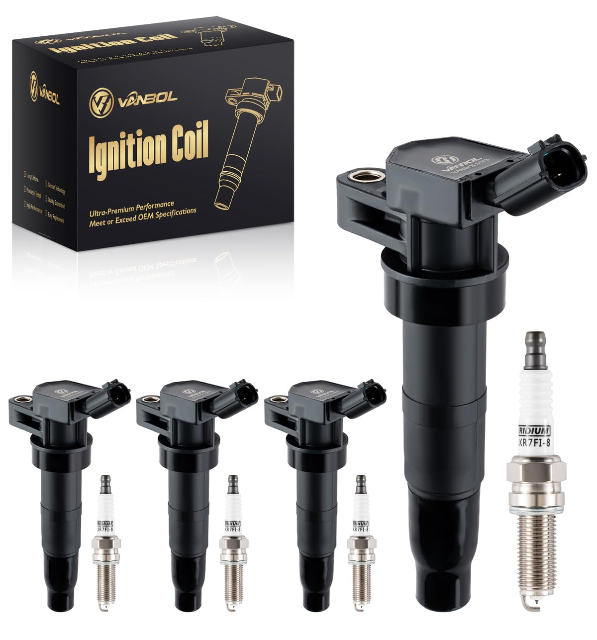 VANBOL Ignition Coil Spark Plug for 2011-2015 Kia Optima, Sorento 2012-2015