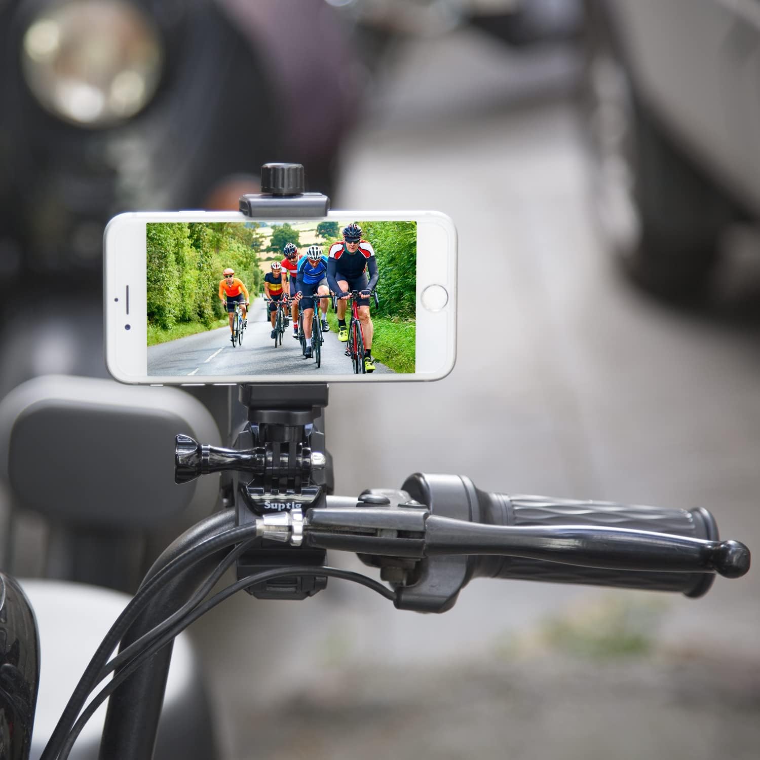 Phone Holder Desk Gooseneck Mount, Cell Phone Clamp Clip for Pole, Mount Stand, Compatible for iPhone 17 iPhone 16