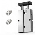 Pneumatic 25mm Bore 40mm Stroke Dual Axis Double-Rod Double-Acting Aluminum Pneumatic Air Cylinder TN25X40