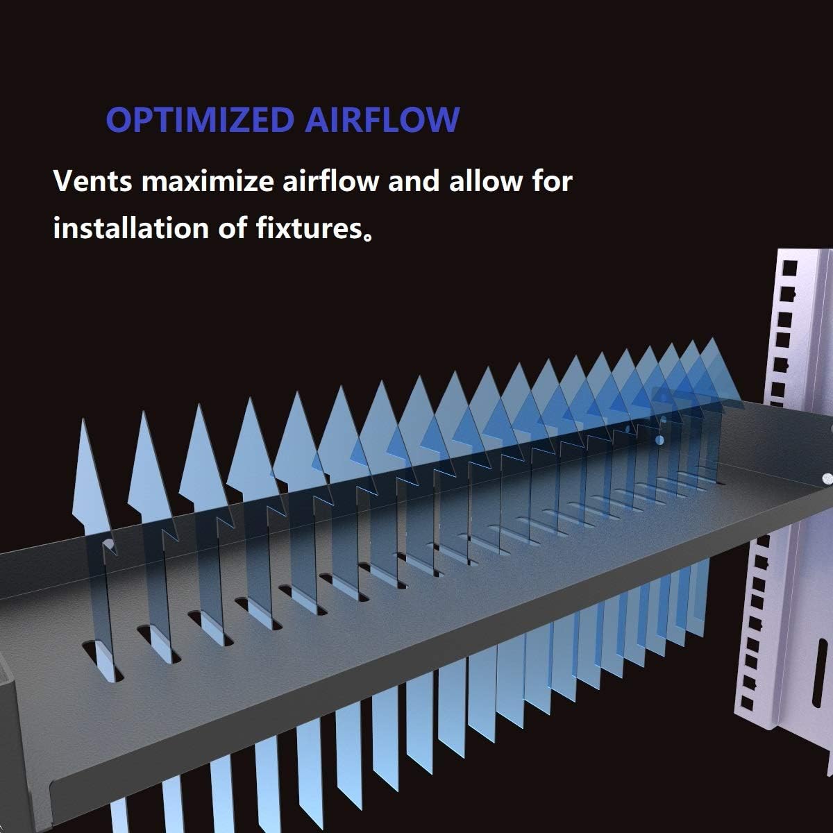2 Pack of 1U Vented Cantilever Server Rack Mount Shelf 6" Deep