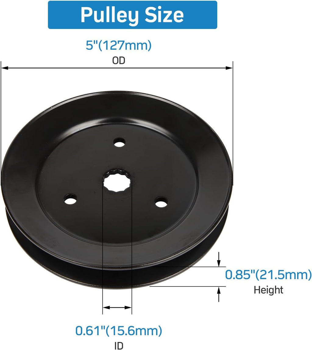 130794 Spindle Assembly 153535 Pulley Replacement for 532130794 582922301 AYP Husqvarna Craftsman Jonsered Poulan Pro
