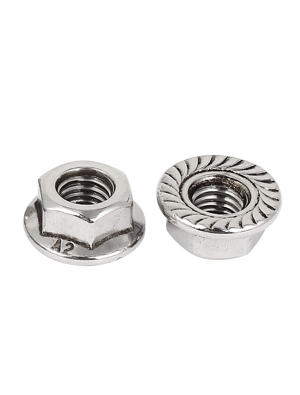 M6 x 1mm Thread 304 Stainless Steel Serrated Flange Metric Hex Lock Nuts 26PCS