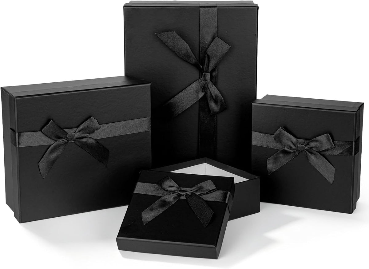 Black Gift Boxes with Lids for Presents for Arrangements Flowers