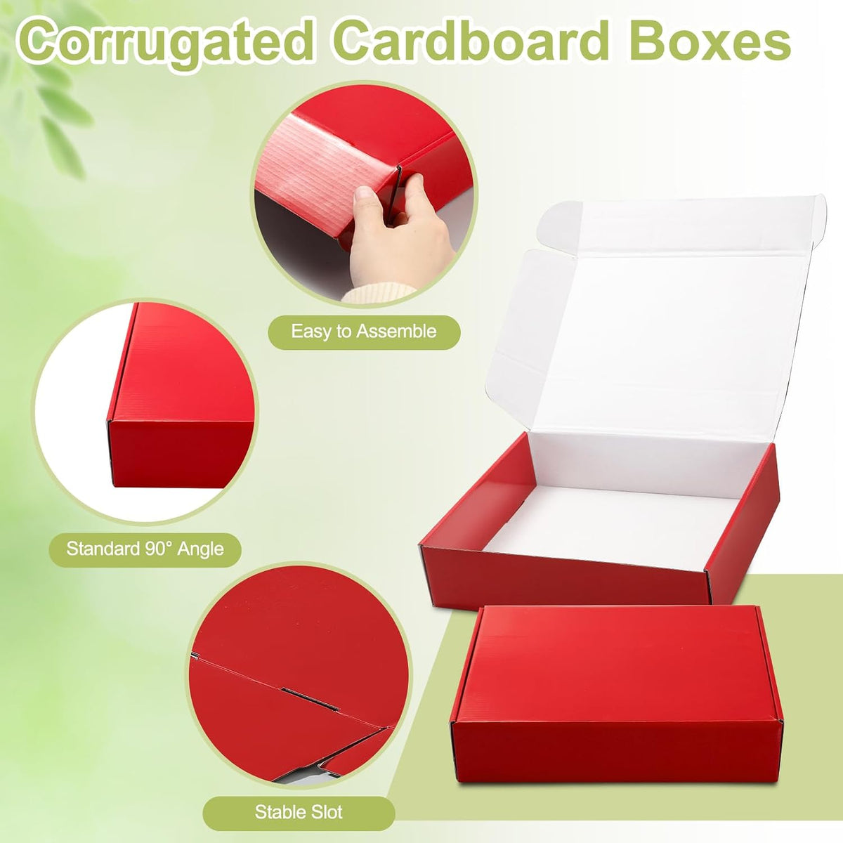 Large Shipping Boxes 20 Pack, 12x9x4 Inch Mailer Boxes, Red