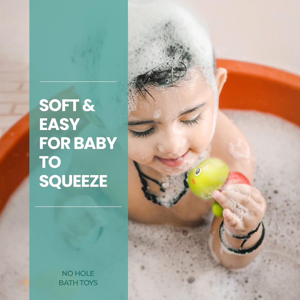Infant Bath Toys for 18 Months - No Hole Animal Bathtub Toys, Baby Bath Tub Toys
