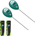 Green 2 Pack Soil Moisture Meter, Garden Lawn Indoor Outdoor Use | Battery-Free, Clear & Easy-to-Read Display