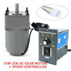 110V 15W Ac Gear Motor Electric Single-Phase Motor Gear Motor Rated Speed 270 RPM Electric Variable Speed Adjustable Controller Governor Motor Speed Controller Combo