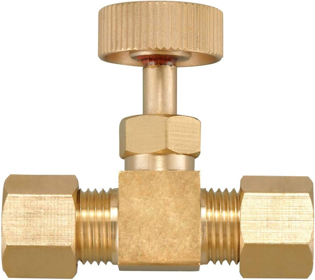 Premium Brass Replacement Control Needle Valve 1/4" OD Compression X 1/4" OD Compression